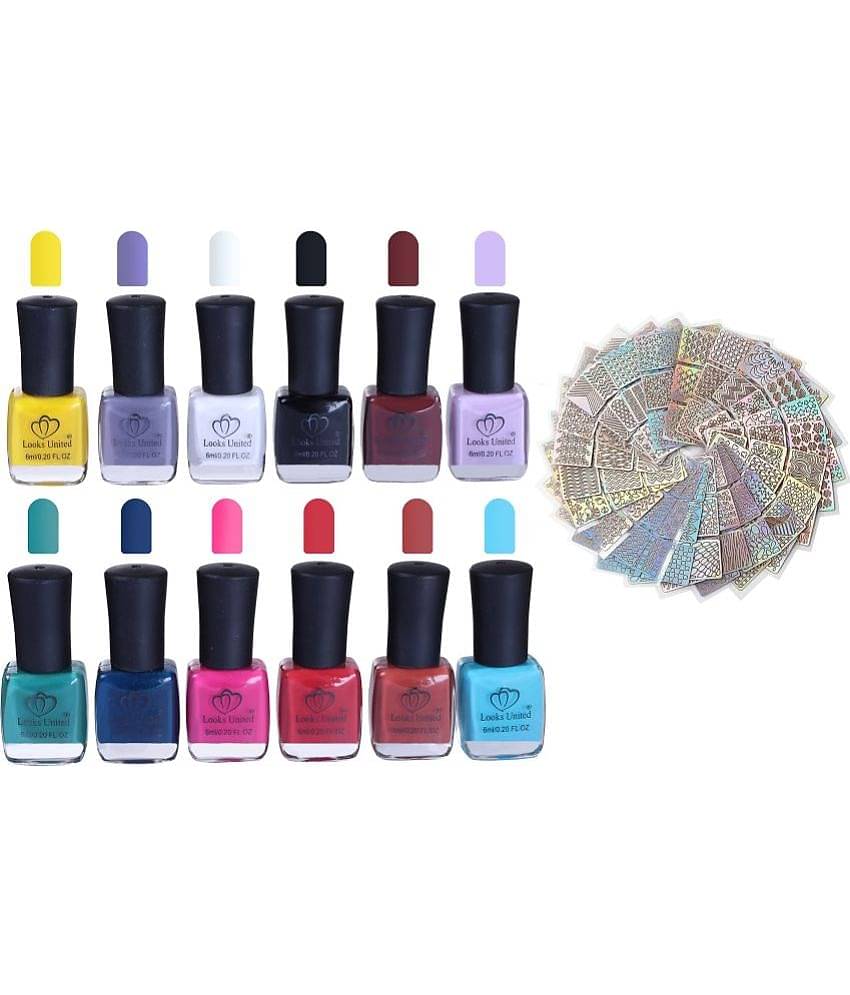 Looks United - Multi Glossy Nail Polish ( Pack of 15 )