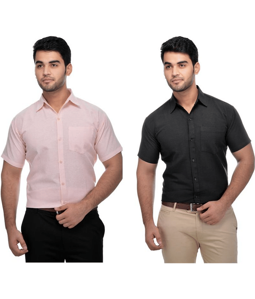 DESHBANDHU DBK Cotton Regular Fit Half Sleeves Men's Formal Shirt - Multi ( Pack of 2 )