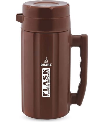 Dhara Stainless Steel Flask 1200 Brown Steel Carafe 1000 ml