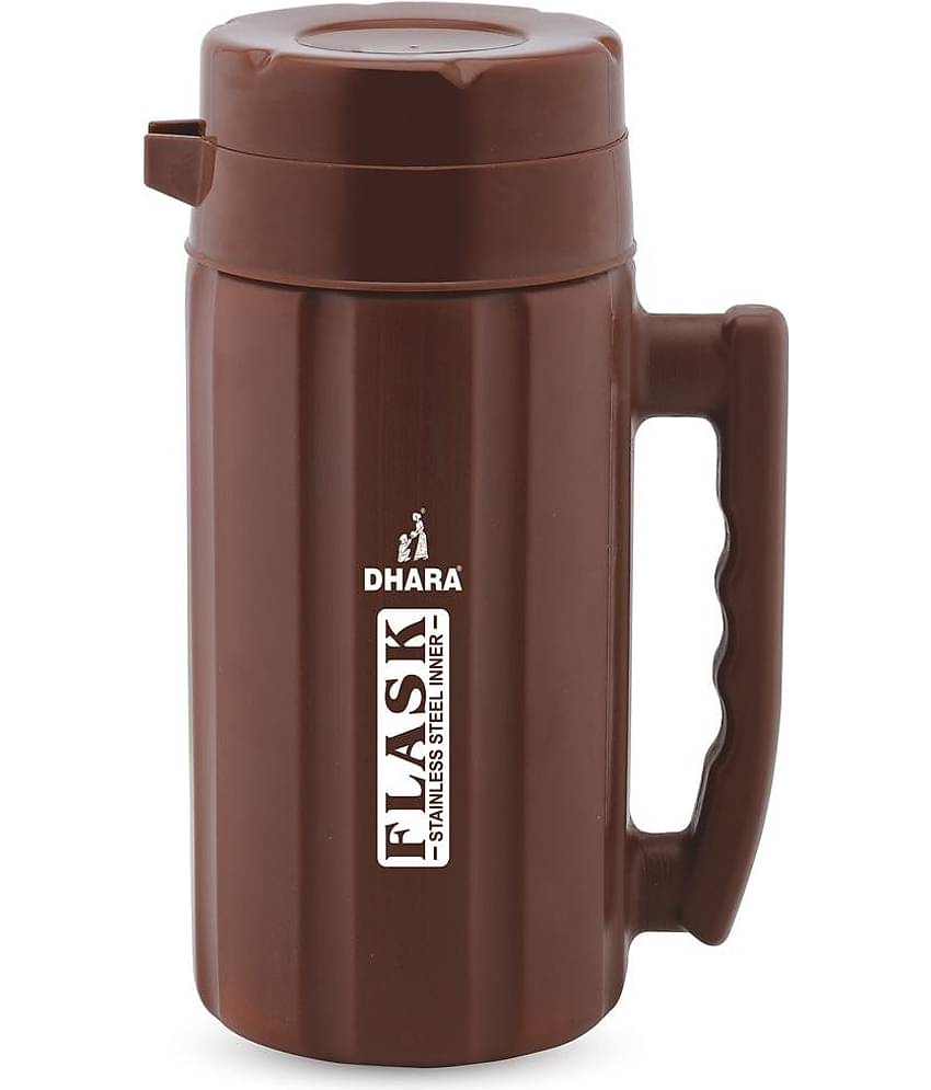 Dhara Stainless Steel Flask 1200 Brown Steel Carafe 1000 ml