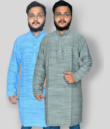 DESHBANDHU DBK - Multi Cotton Men's Kurta ( Pack of 2 )