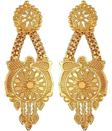 VIVASTRI Golden Stud Earrings ( Pack of 1 )