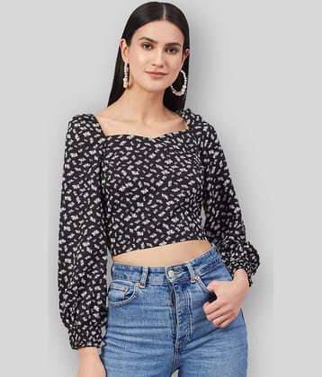 Rare Women's Crepe Crop Top ( Black )