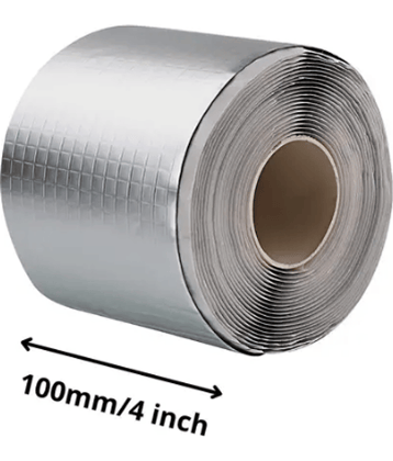 4 Inch Waterproof Leakage Repair Adhesive Aluminium Foil Butyl Tape for Pipe Roof Water Leakage Surface (Pack of 1)