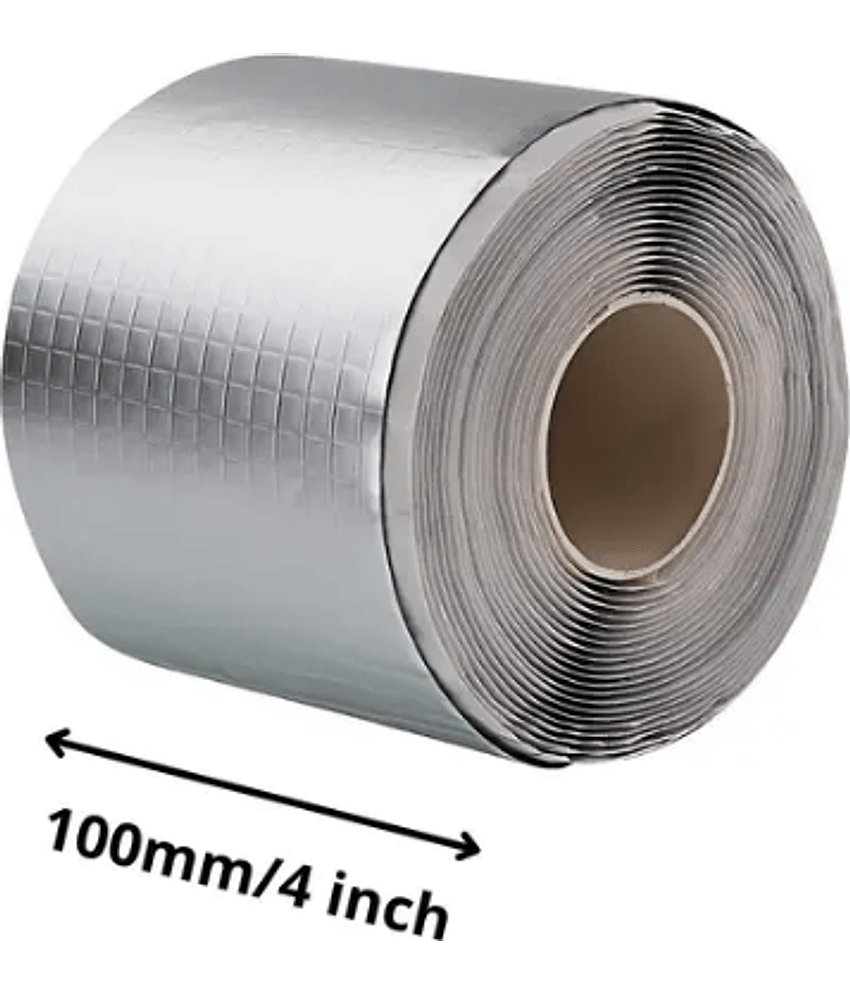 4 Inch Waterproof Leakage Repair Adhesive Aluminium Foil Butyl Tape for Pipe Roof Water Leakage Surface (Pack of 1)