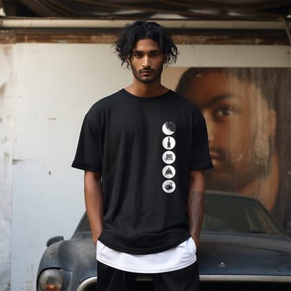 ISRO Lunar Odyssey Chandrayaan 2 Oversized Tee-S