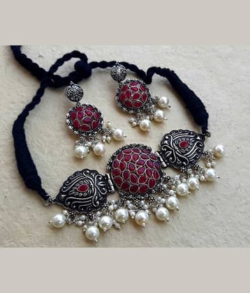 Samridhi DC Silver Alloy Necklace Set ( Pack of 1 )