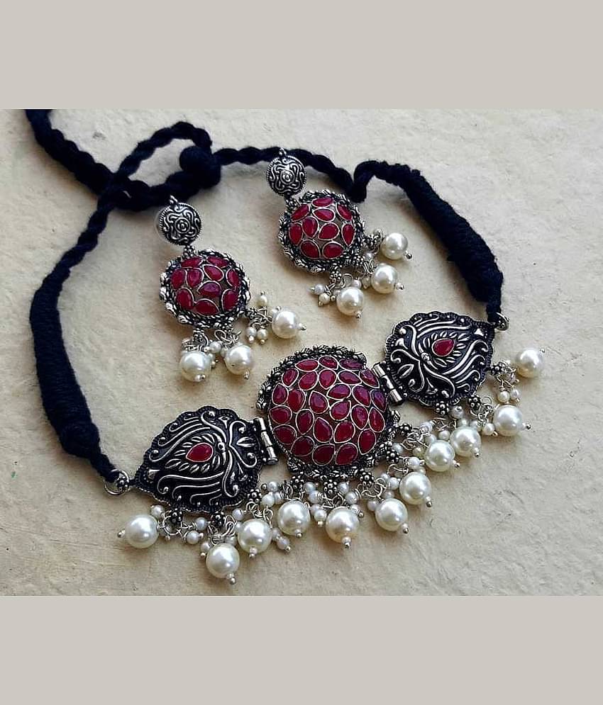 Samridhi DC Silver Alloy Necklace Set ( Pack of 1 )