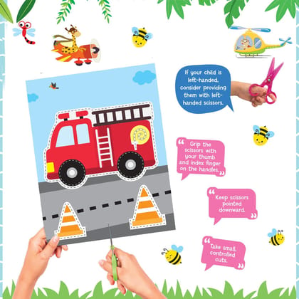 Ultimate Vehicles Scissors Skills Activity Book for Kids Age 4 - 7 years | With Child- Safe Scissors, Games and Mask [Paperback] Dreamland Publications