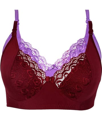 Kiran Enterprises Pack of 2 Cotton Women's Minimizer Bra ( Maroon )
