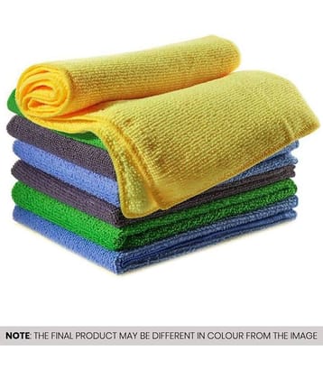 PROGIENCE Multicolor 280 GSM Microfiber Cleaning Cloth For Automobile Car accessories ( Pack of 7 ) 30x30 cms