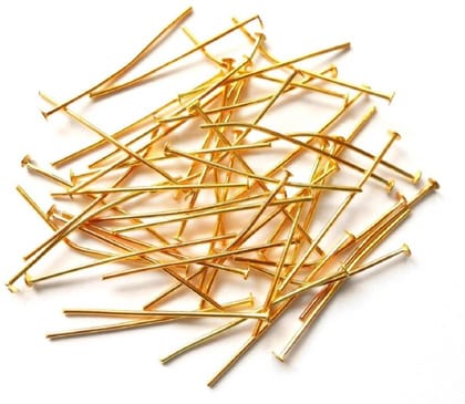 Gold 2 Inch Iron Head Pins Golden For Jewellery Making , BPP-050-Per Packet of 50 Gram / 2 Inch