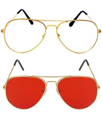 Kanny Devis - Gold Pilot Sunglasses ( Pack of 2 )