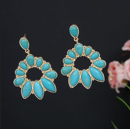 Antique Gold Plated Floral Fancy Earring- AER 3193