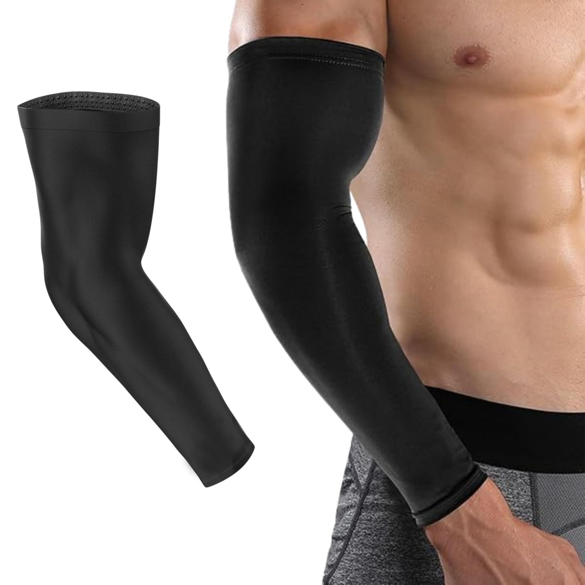EZYFIT Imported Compression Arm Sleeves for Men & Women | UV Protection, Sweat-Wicking, Non-Slip Sports Sleeves for Gym, Running, Cycling & Outdoor Use