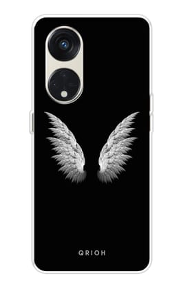 White Angel Wings Soft Cover for Oppo Reno8T 5G