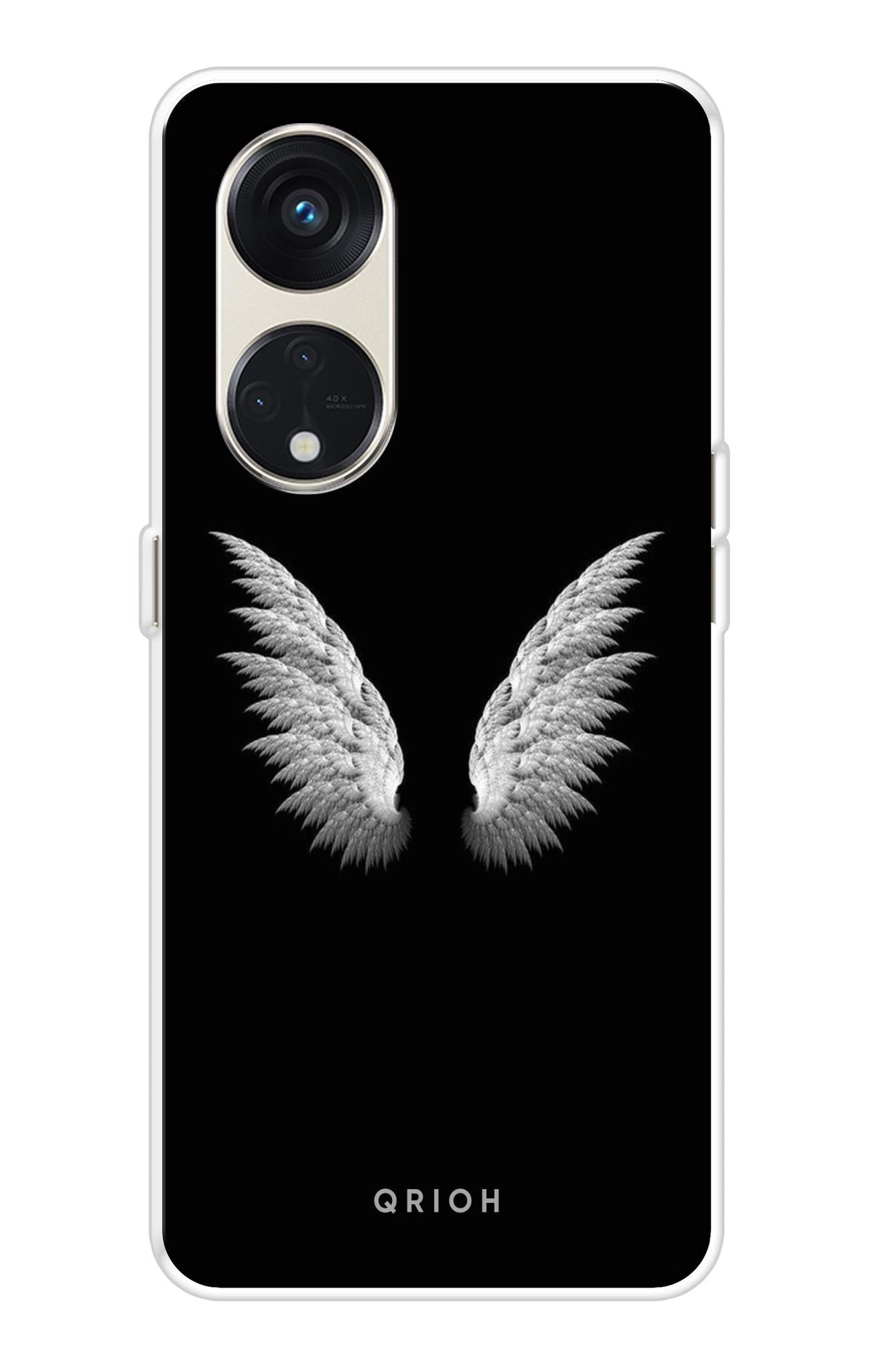 White Angel Wings Soft Cover for Oppo Reno8T 5G