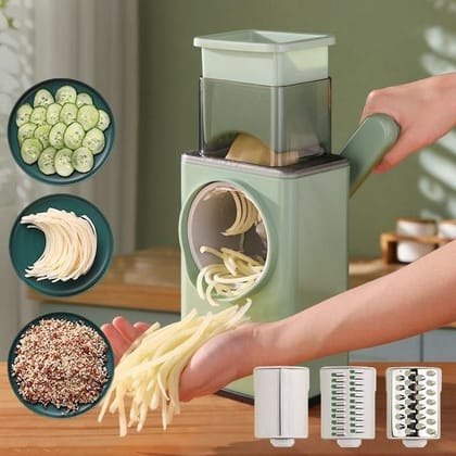 Vegetable Cutter slicer,Round Mandoline Slicer Shredder Salad Maker - Rotary Vegetable Cutter Mandoline Slicer