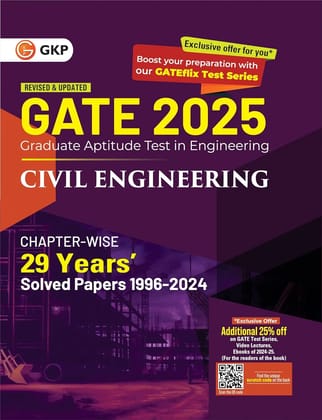 GKP GATE 2025 : Civil Engineering - 29 Years' Chapter-wise Solved Papers (1996-2024)