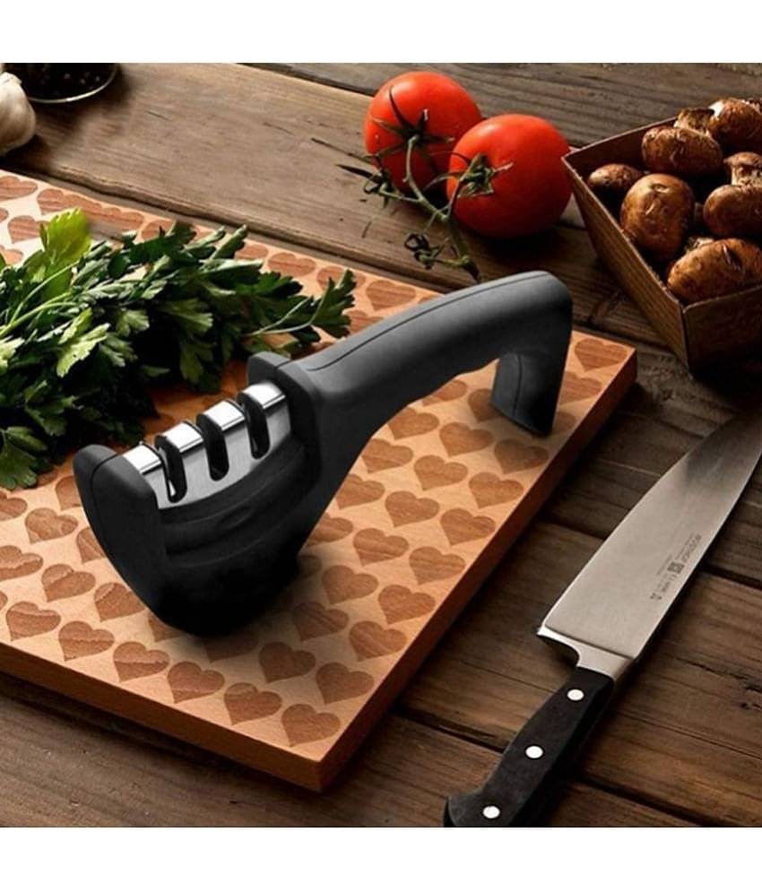 dust n shine - Multicolor Stainless Steel Knife Sharpner Blade Length 21 cm ( Pack of 1 )