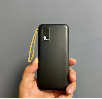 10000mAh, 12W Fast Charging Power Bank with built 4 in 1 USB, Micro USB, Type-C & Lightning Cables, with Mobile Holder, Universal Compatibility (1 Pc)