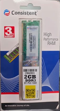 Consistent EVM 2GB DDR3 Desktop RAM 1333MHz Long-DIMM Memory - Boost Computer Speed and Performance with Low Latency and Durable Design - 3-Year Warranty (EVMT2G1333U86P)