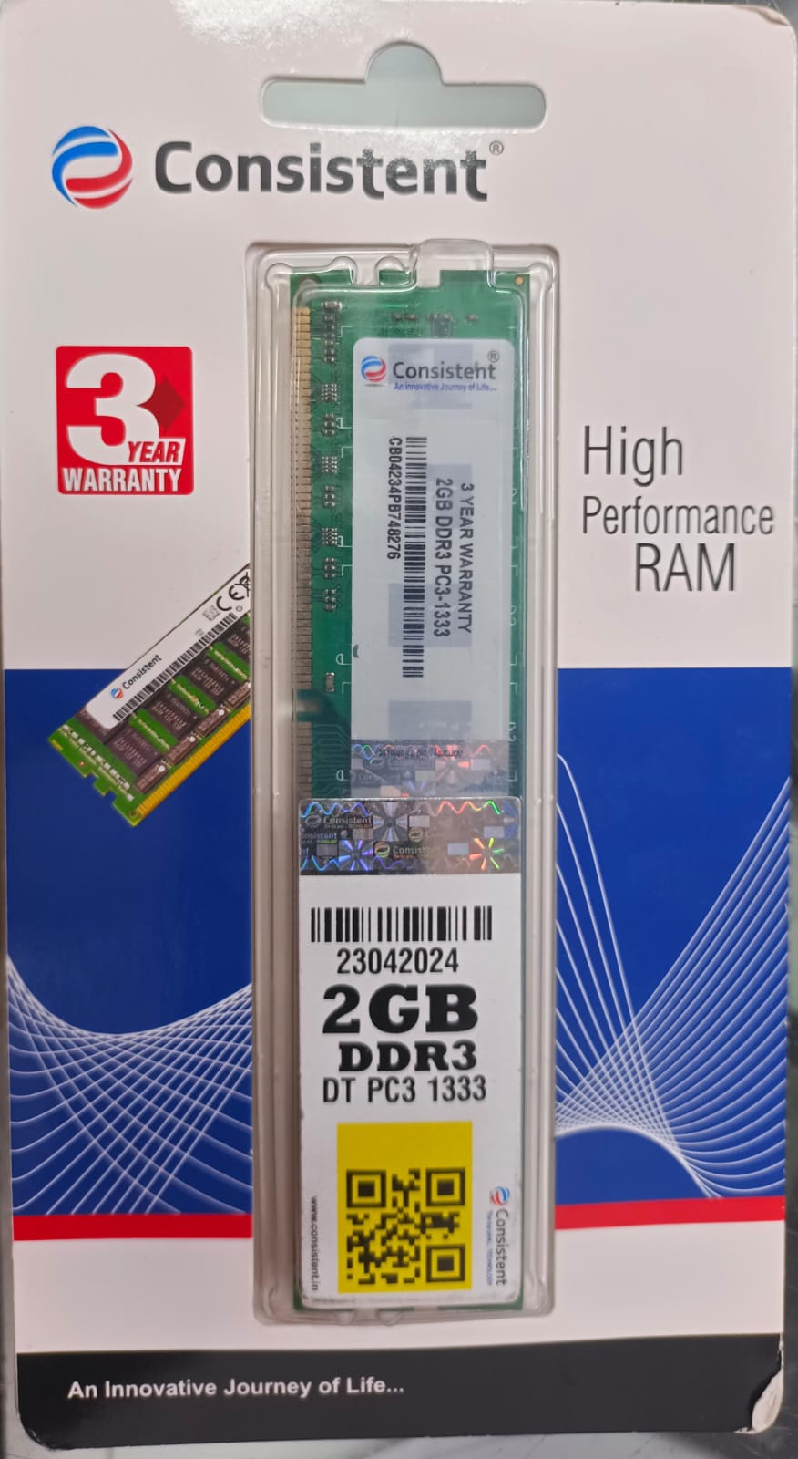 Consistent EVM 2GB DDR3 Desktop RAM 1333MHz Long-DIMM Memory - Boost Computer Speed and Performance with Low Latency and Durable Design - 3-Year Warranty (EVMT2G1333U86P)