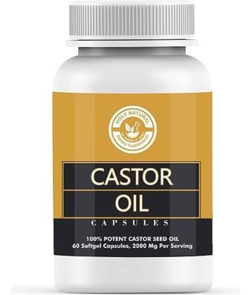 Holy Natural Castor Oil Capsule - 60 100 gm Vitamins Capsule