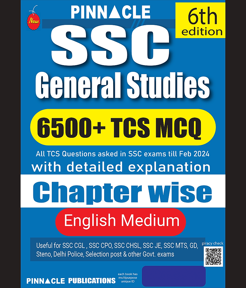 SSC General Studies 6500 TCS MCQ Chapter Wise English Medium 6th Edition