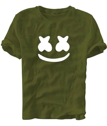 fashion and youth Pack of 1 Cotton Blend Relaxed Fit Men's T-Shirt ( Olive )