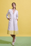 LINEN COLOR BLOCK MIDI-S / White