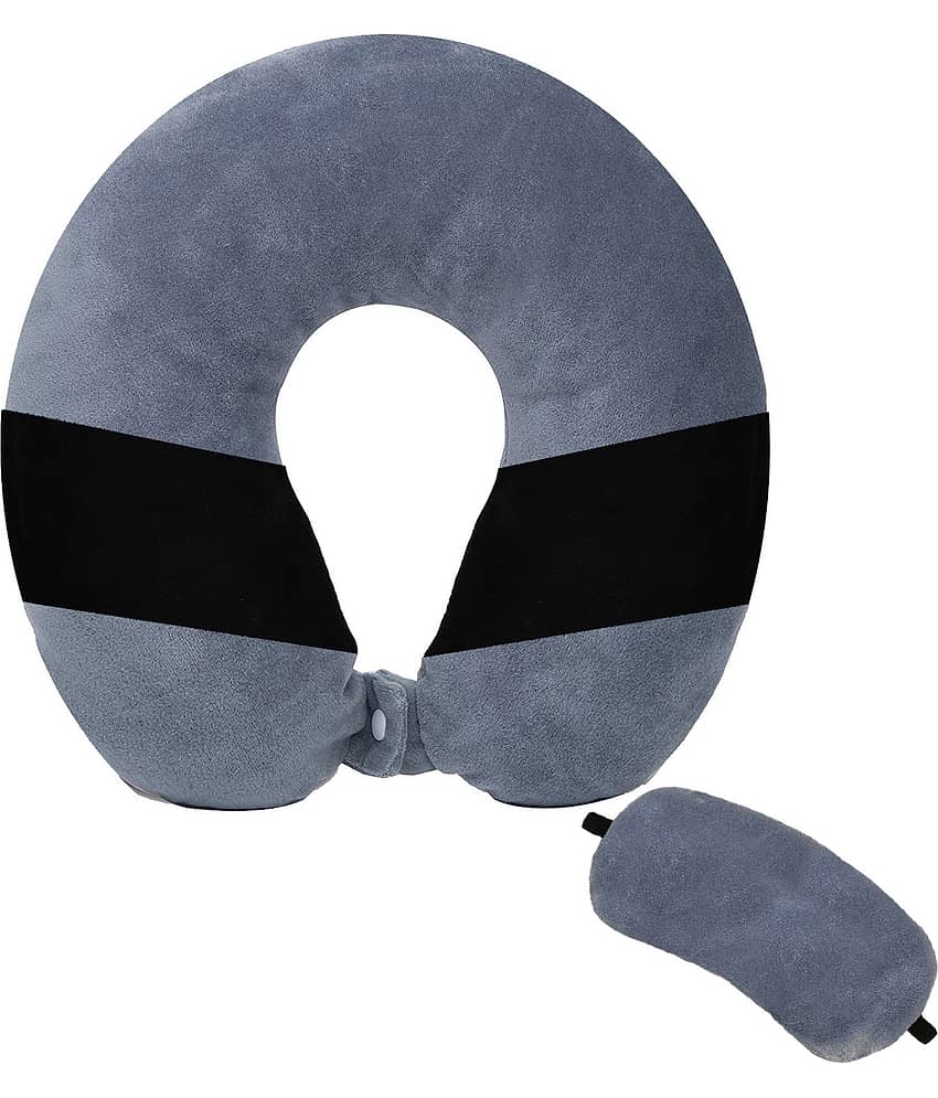 JUZZII Grey Neck Pillow,Eye Shade ( Pack of 2 )