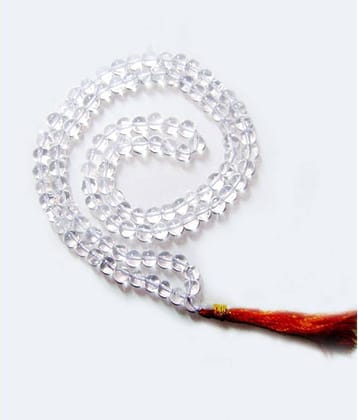 Snaya Collection Natural Rock Crystal Quartz Sphatik Rosary Mala