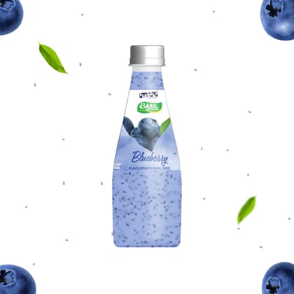 Habhit Basil Seeds Blueberry Juices, 300 ml - Pack of 6