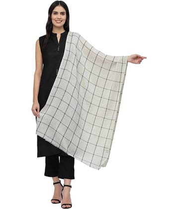 Anekaant - White Wool Women's Stole ( Pack of 1 )