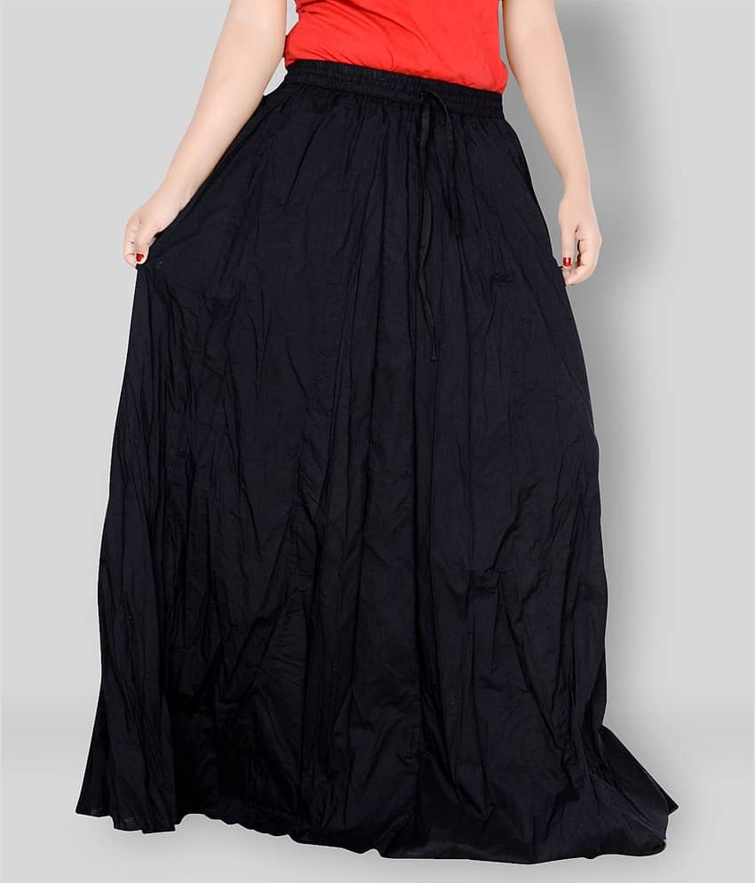 Sttoffa - Black Cotton Women's Broomstick Skirt ( Pack of 1 )