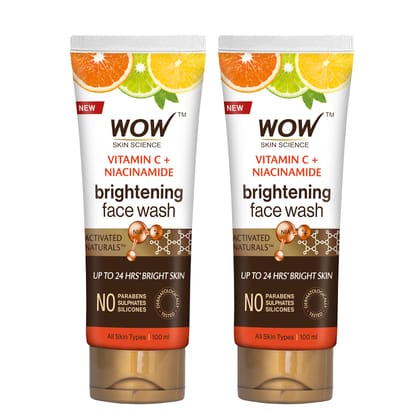 WOW Skin Science Brightening Vitamin C Face Wash - No Parabens, Sulphate, Silicones & Color - Pack of 2 - Net Vol 200mL WOW Skin Science Brightening Vitamin C Face Wash - No Parabens, Sulphate, Silicones & Color - Pack of 2 - Net Vol 200mL - Pack of 2