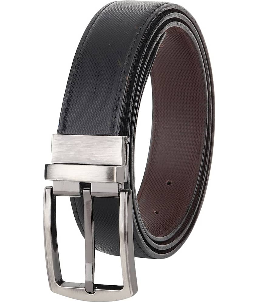 SILKSHOPPING - Black Synthetic Men's Reversible Belt ( Pack of 1 )