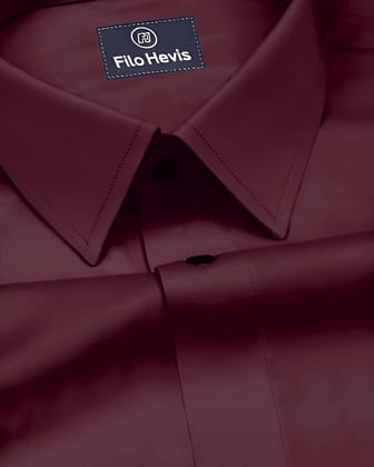 Single Pocket Formal Shirts - Wine-M