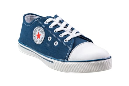 Titas Gents Blue Canvas Shoe-Blue / 10