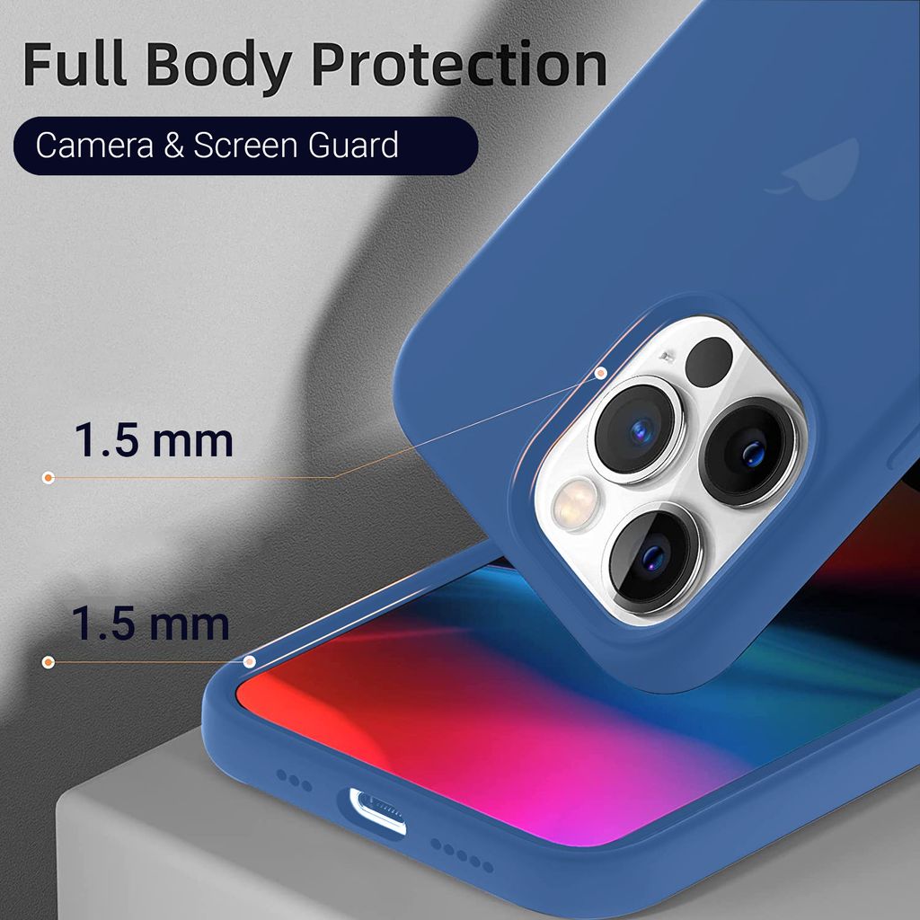 LIRAMARK Liquid Silicone Soft Back Cover Case for Apple iPhone 13 Pro Max (6.7 Inch)