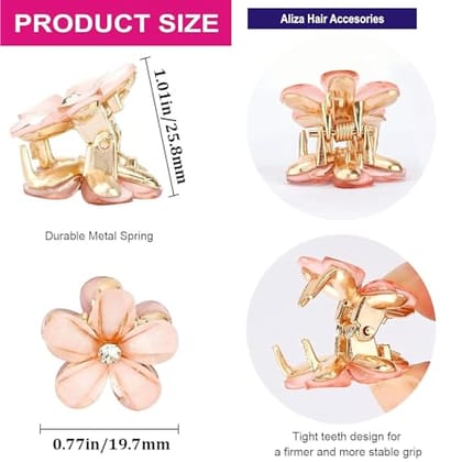 latest Korean fashion Style Flower Lock Hair Clip Pin mini Clutcher Hair Accessories set For Women And Girls (8 Pcs)
