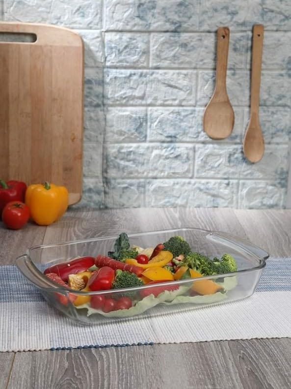 Borosilicate Glass Baking Dish | 1200 ML | Oven, Microwave, Freezer & Dishwasher Safe | Transparent, Durable & Heat-Resistant |Glass Bakeware for Baking, Roasting & Serving