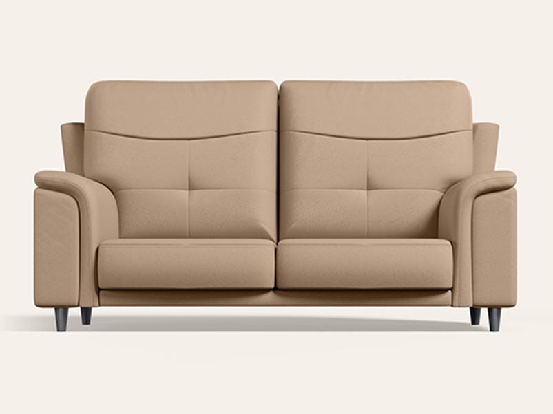 Opulence 2 Seater Synthetic Leather Sofa (1-Year Warranty, Solid Wood, Camel)