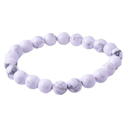 Howlite Crystal Bracelet Healing and Vastu, Meditation, Protection Stylish Bracelet for Girls/Boys/Women(KI_137)  by Krishna Impex