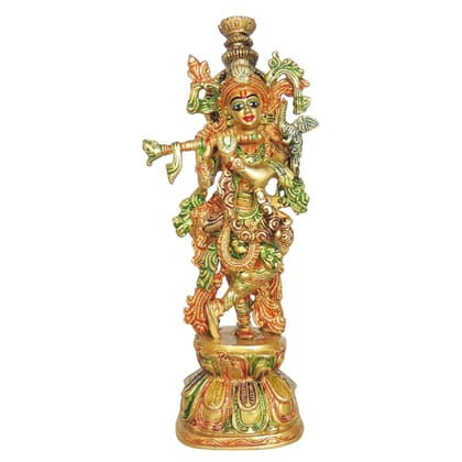 Brass Showpiece Krishna Ji God Idol Statue (BSMAS1409 K)
