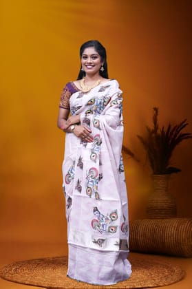 MK-700.1 ROSE TISSUE SAREE 6.25 MTR
