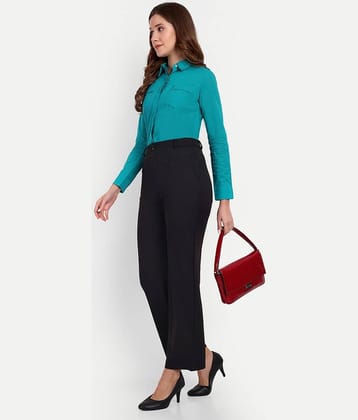 Broadstar Pack of 1 Polyester Straight Women's Casual Pants ( Black )