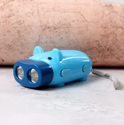 2-LED Hand Press Torch  Battery-Free Hand Crank Flashlight