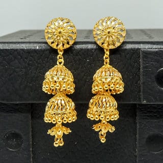 Traditional 1gm gold and micron plated  jhumkis